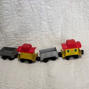 Vintage Mattel Red and Yellow Toy Train Set